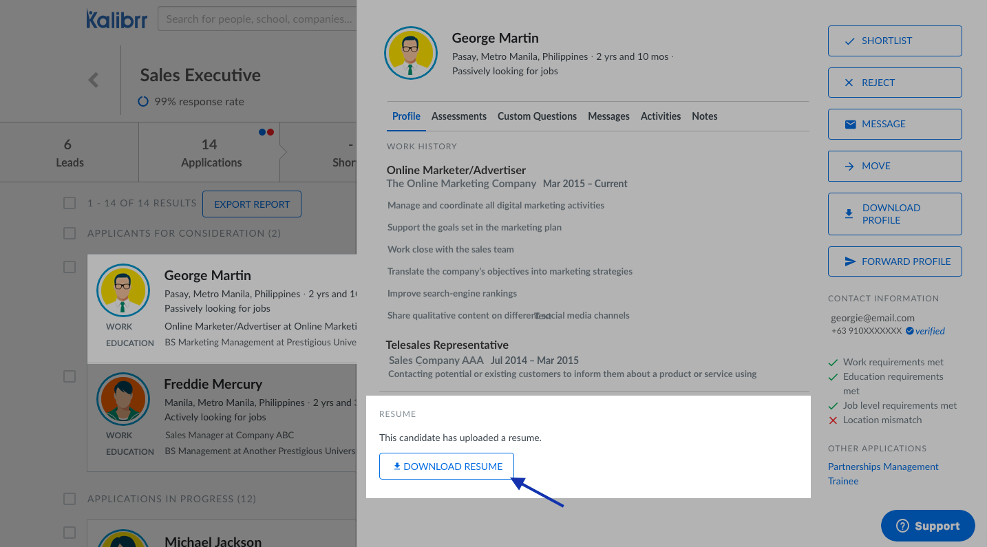Bagaimana saya dapat mengunduh CV atau Resume dari pelamar? – Kalibrr ...